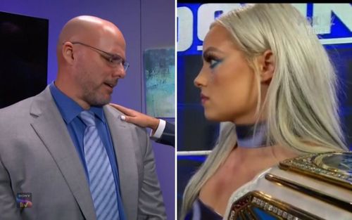 Adam Pearce (left); Liv Morgan (right)