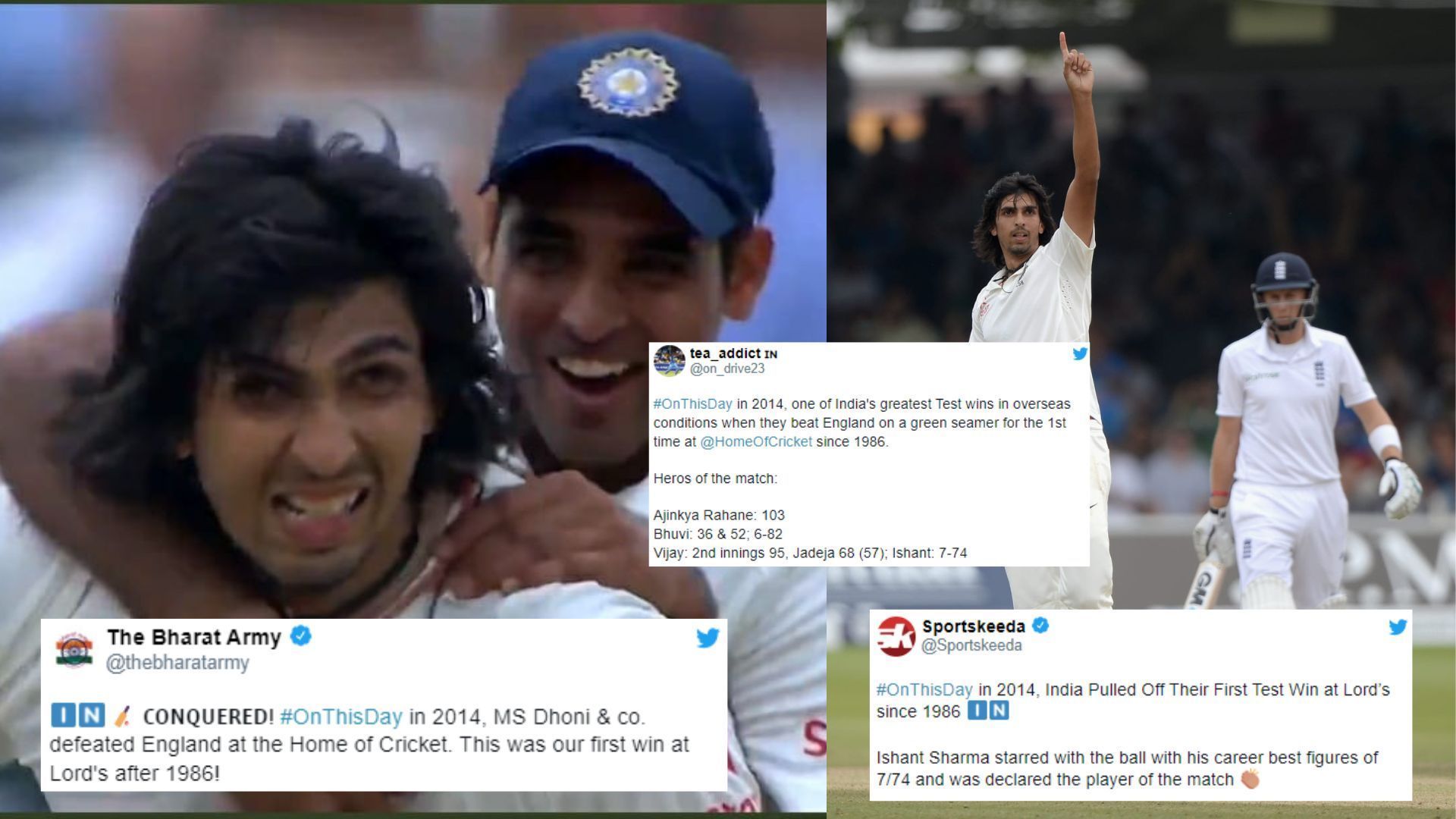 Ishant Sharma turned the game on its head by bagging best figures of 7/74. (P.C.:Twitter)