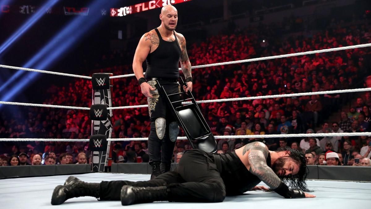 Roman Reigns's last pinfall loss came in a match against King/Happy Corbin.