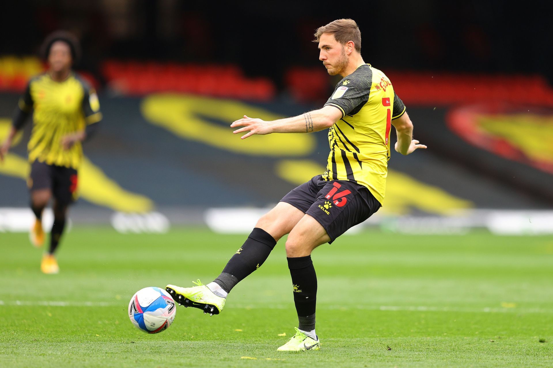 Dan Gosling in action for the Hornets in the Premier League last season.