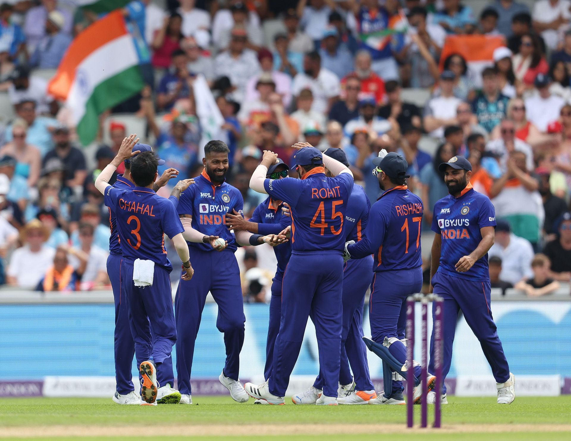 The Men in Blue during the ODI series in England. Pic: Getty Images