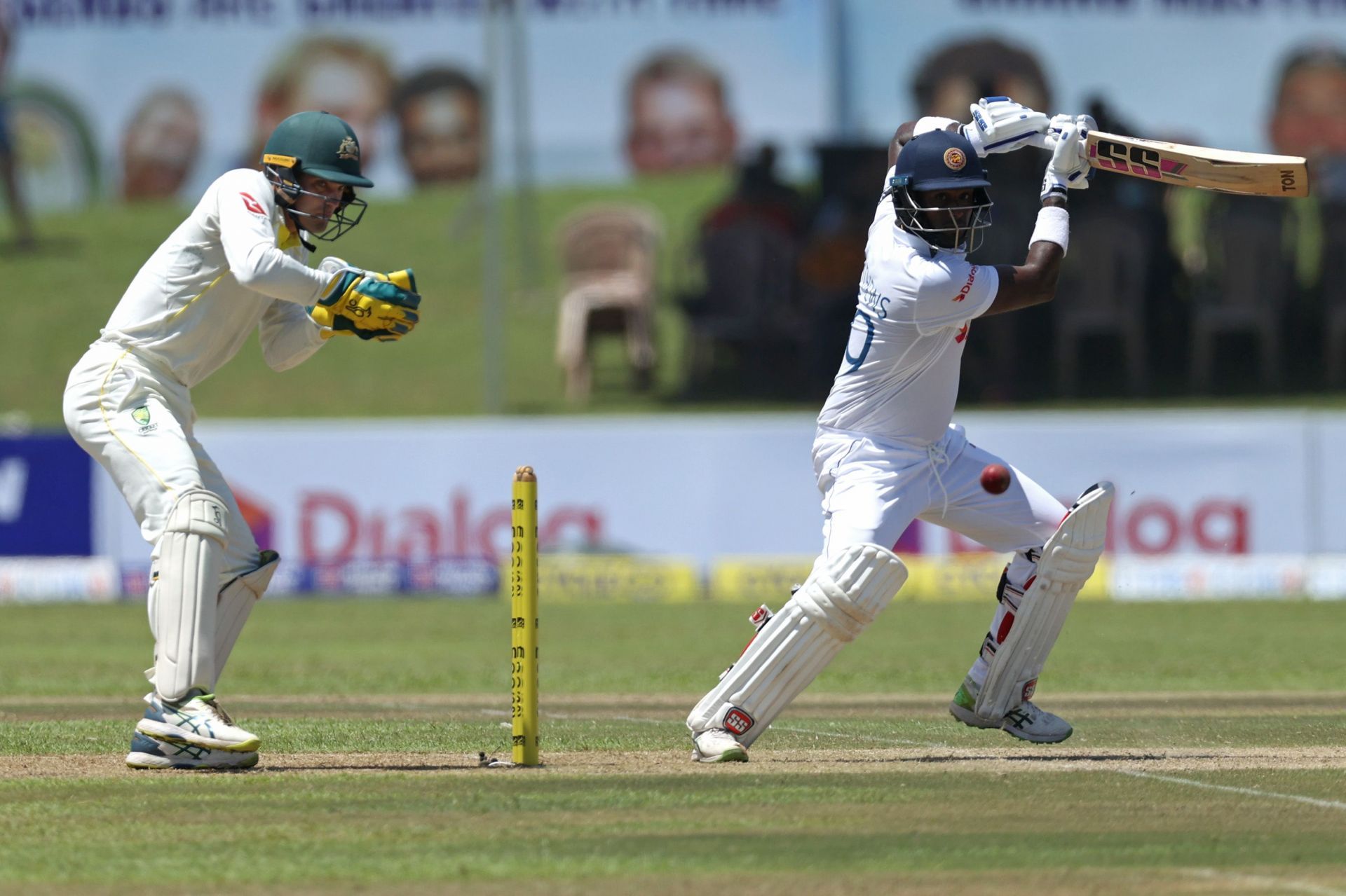 Angelo Mathews bats during Day 1 of Galle Test. Pic: Getty Images