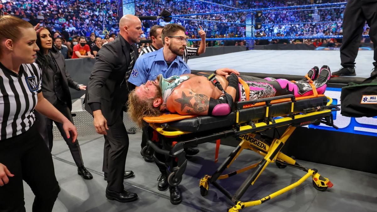 Edge was stretchered out of MSG