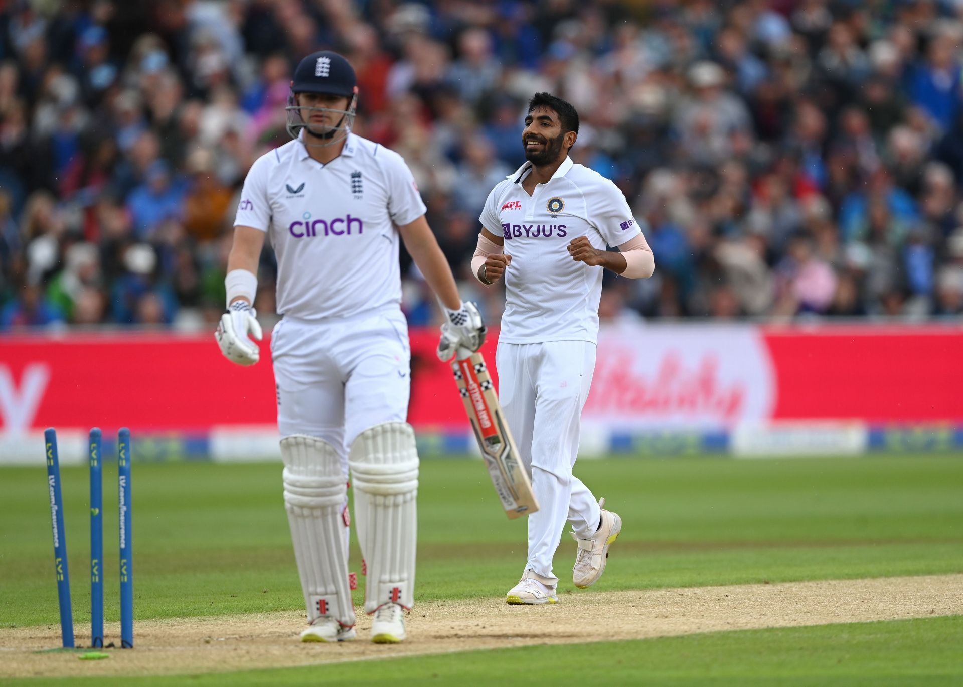 Jasprit Bumrah bowled a slightly fuller length at the start of the England innings