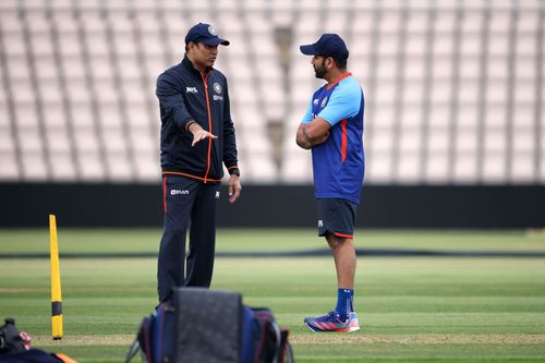 VVS Laxman (L) and Rohit Sharma (R) will look to make a winning start to the T20I series against England.