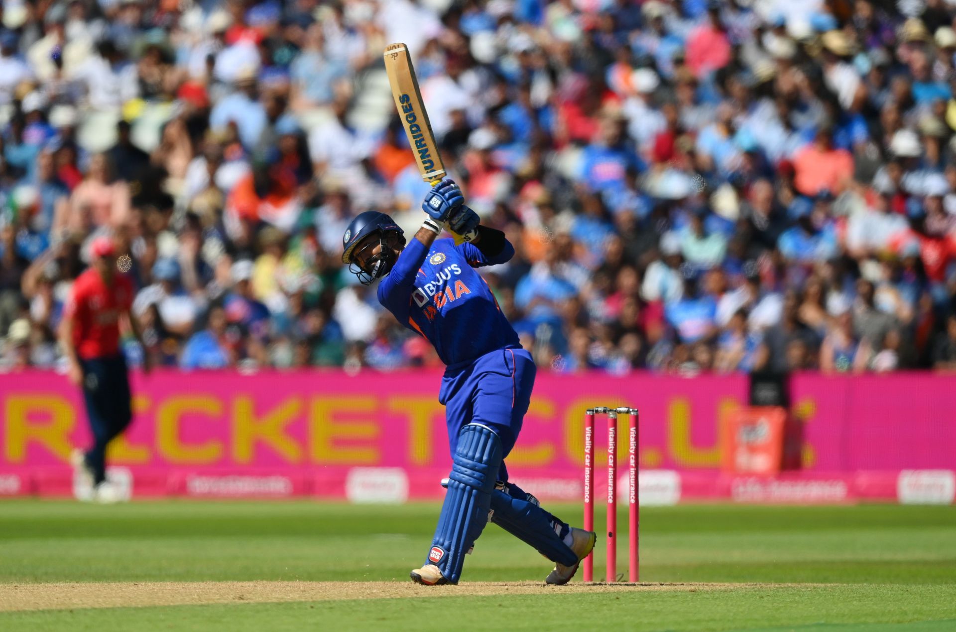 Dinesh Karthik during the 2nd T20I in England. Pic: Getty Images