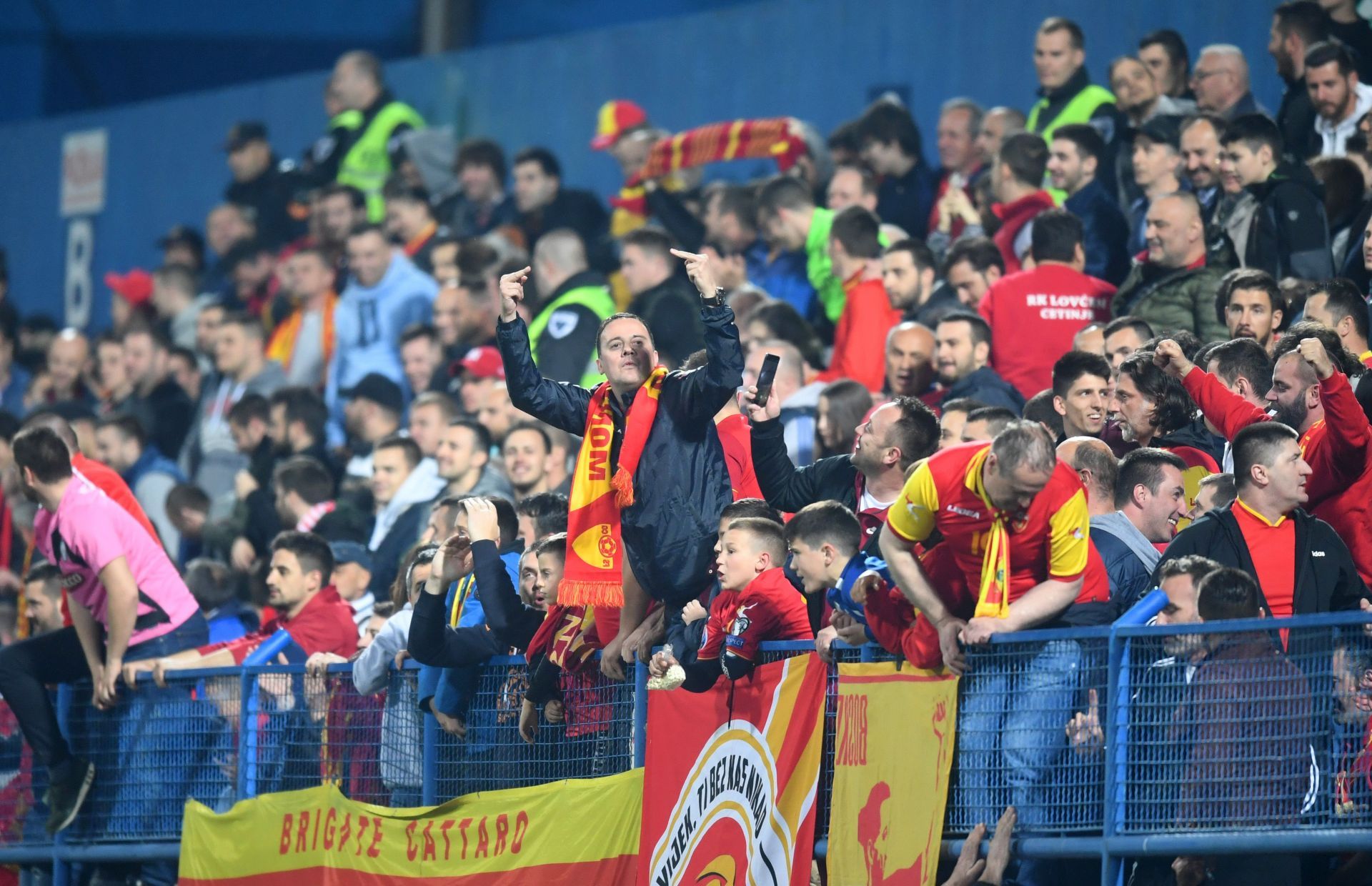 Montenegrin football fans in action