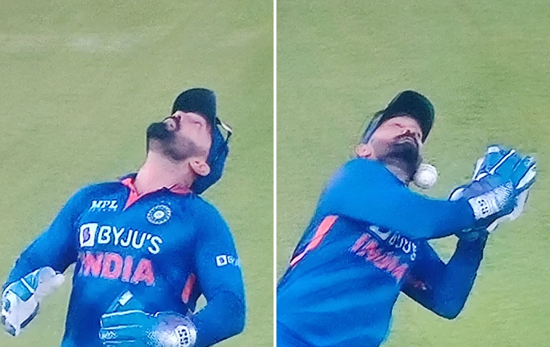 Dinesh Karthik had a forgettable outing with the gloves in the first T20I. (Pics: Sony Sports Network)