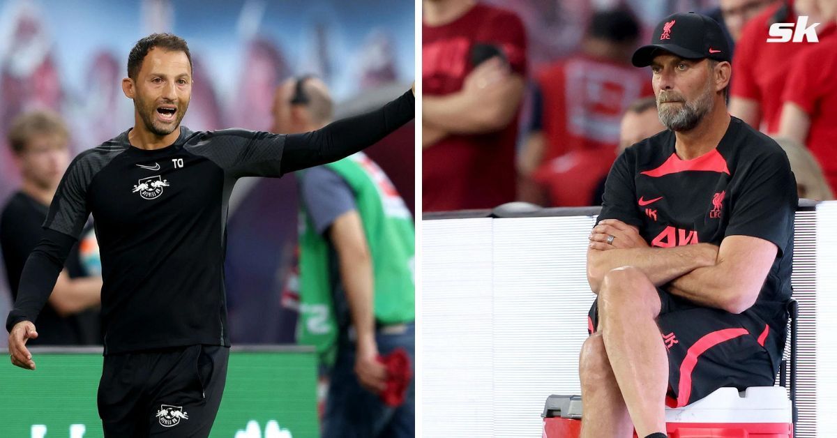 [L-to-R] Domenico Tedesco and Jurgen Klopp.