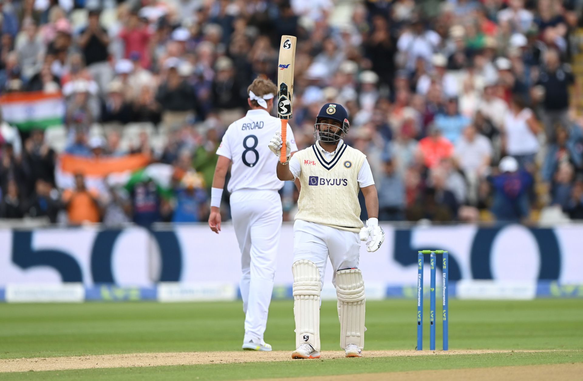 Rishabh Pant smacked a blistering hundred against England at Edgbaston.