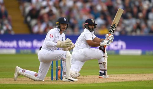 Rishabh Pant during his knock of 146 in Birmingham. Pic: Getty Images