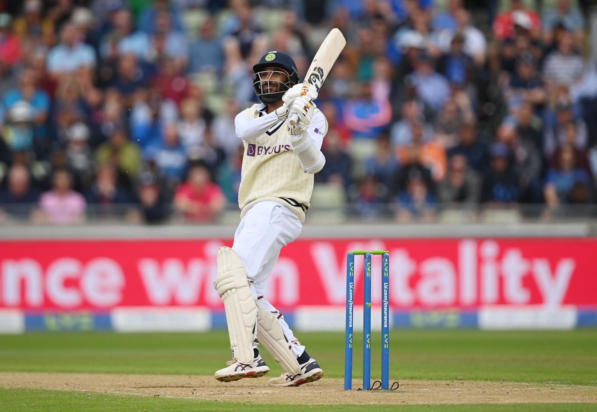 Jasprit Bumrah played a flamboyant cameo. Pic: Getty Images