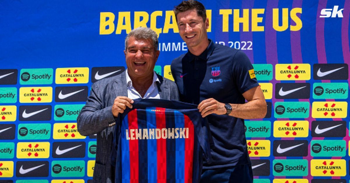The striker was unveiled as a Barca player on Wednesday