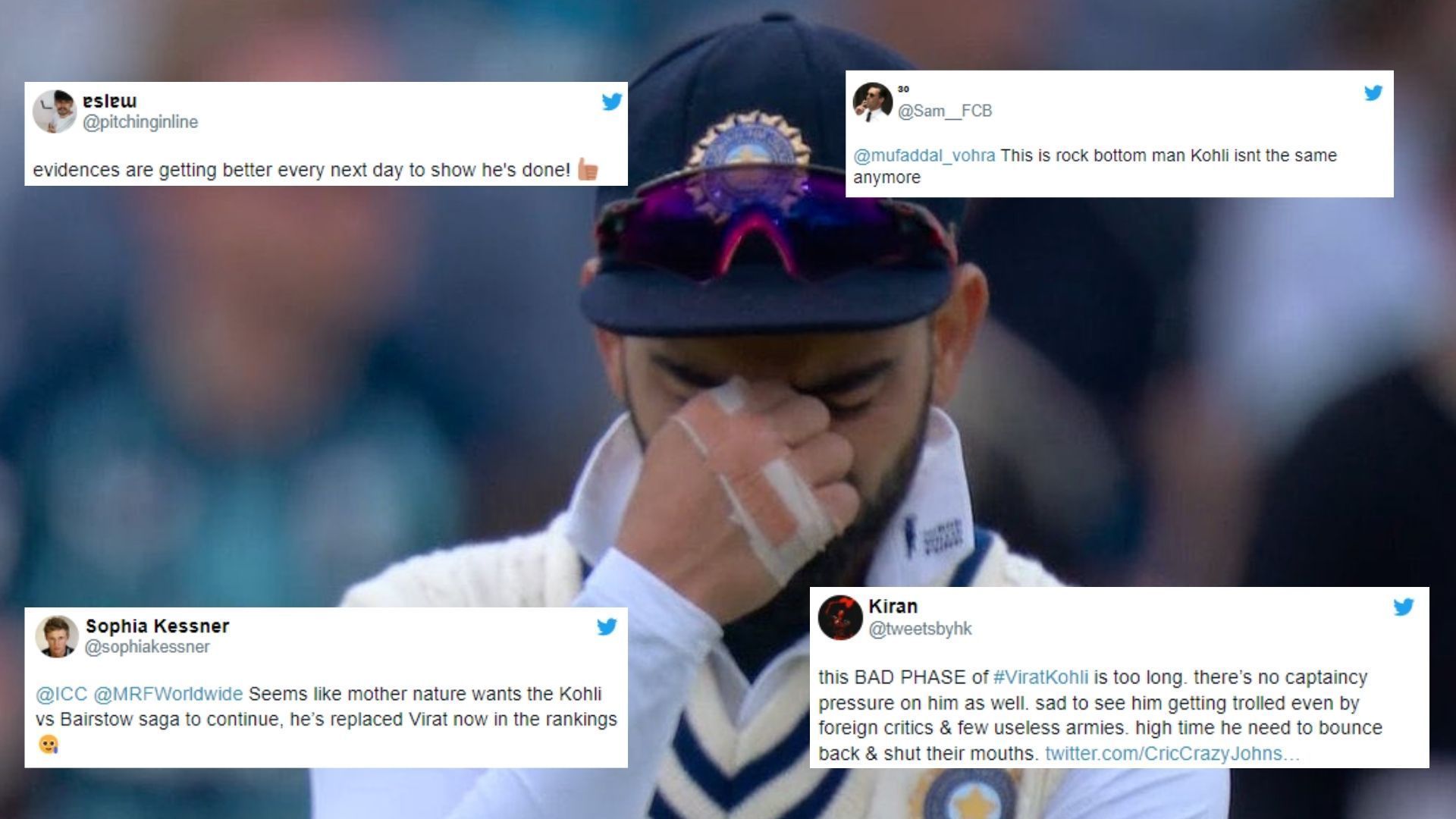 Virat Kohli was distraught to see India on the verge of losing the Edgbaston Test. (P.C.:Twitter)