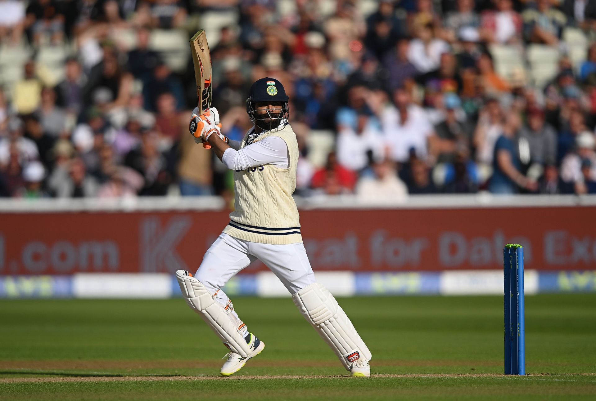 Ravindra Jadeja anchored the Indian innings on Day 1 of the Birmingham Test. Pic: Getty Images