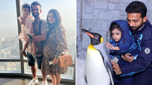 Ajinkya Rahane with wife and daughter [Pic credits: Radhika/ Instagram]