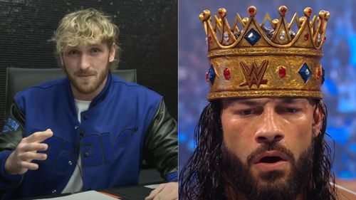 Logan Paul (left); Roman Reigns (right)