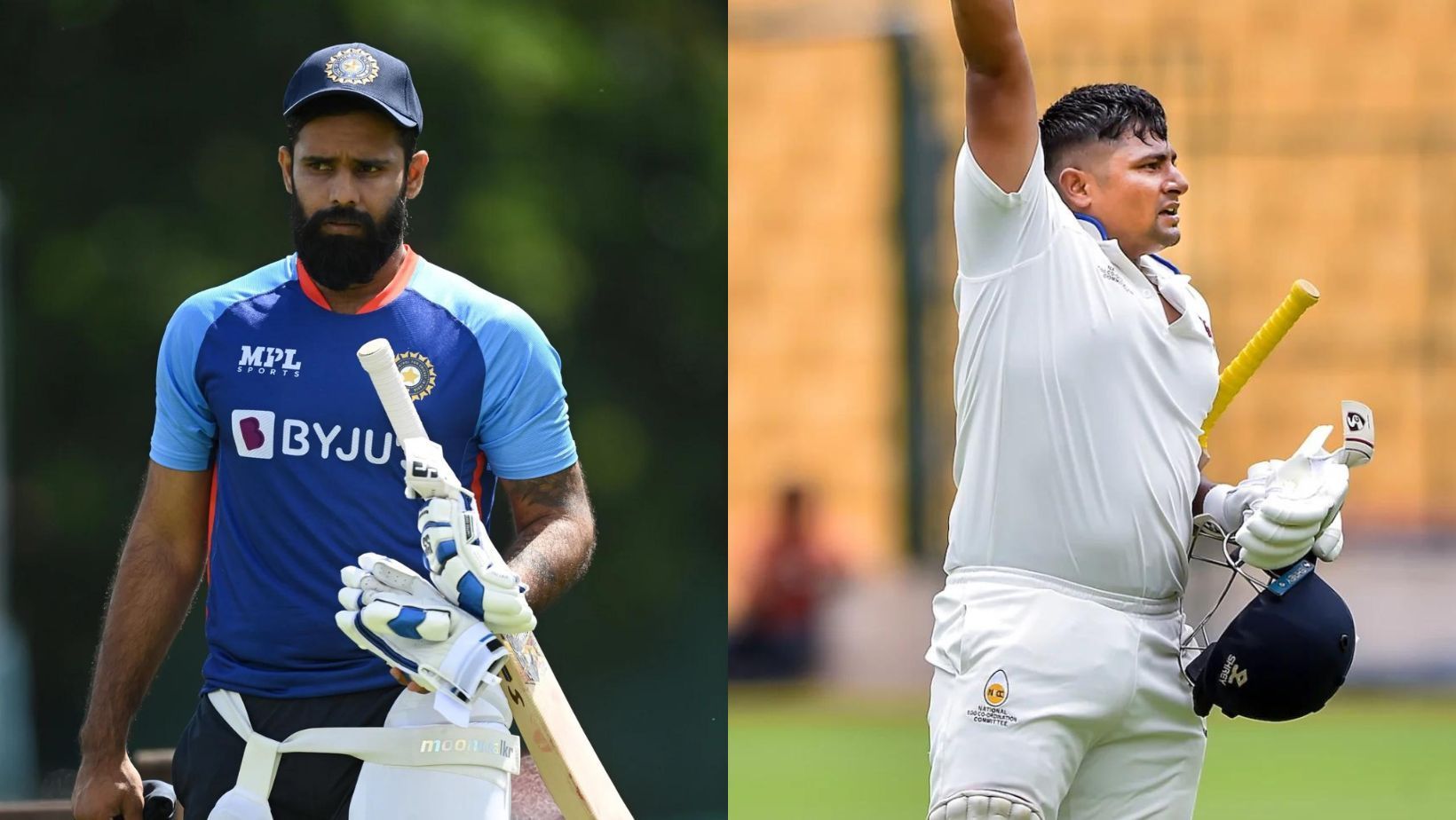 Hanuma Vihari (L) and Sarfaraz Khan. (PC: BCCI)