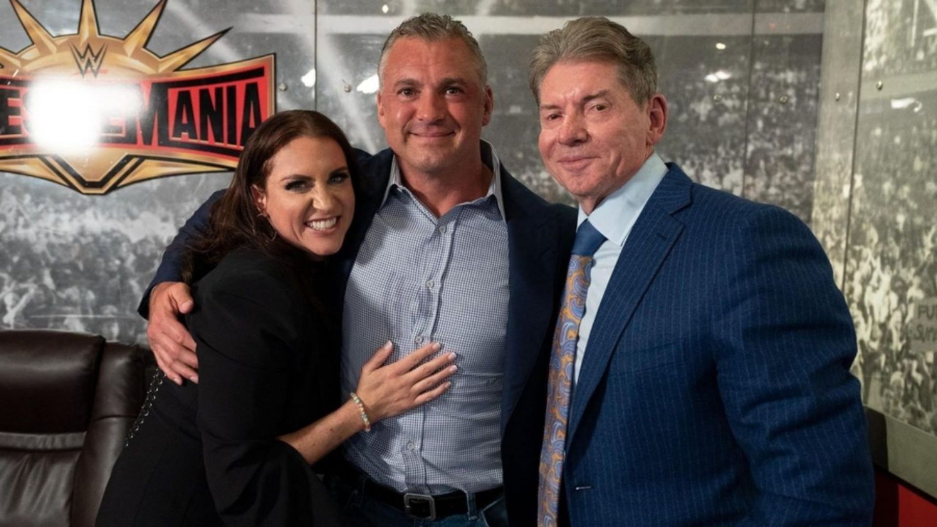 Vince McMahon with his children, Shane and Stephanie