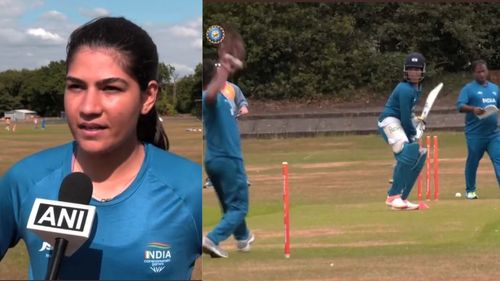 Yastika Bhatia during India's training session ahead of CWG 2022. (P.C.:BCCI)