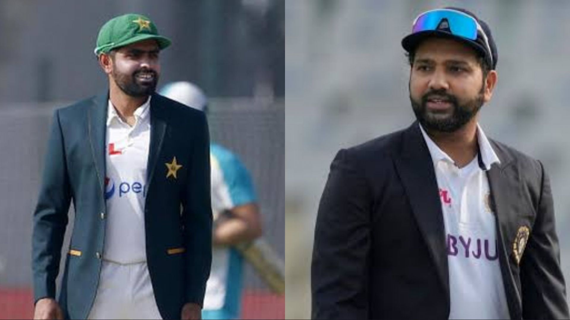 Babar Azam (L) and Rohit Sharma could walk out for the toss in the ICC World Test Championship final if certain results go their way.