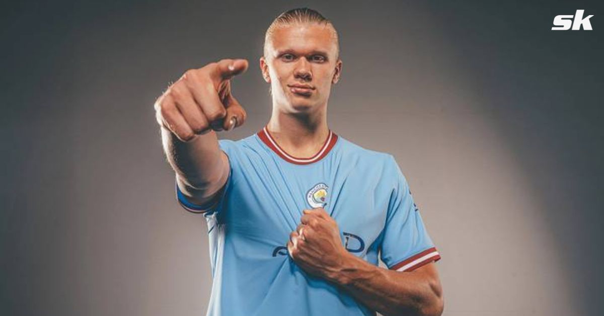 Manchester City players welcome new teammate Erling Haaland.