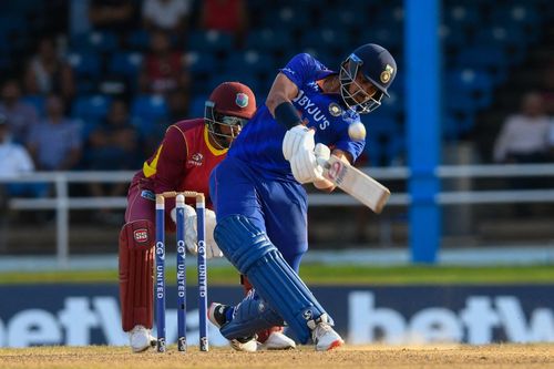 Axar Patel played a superb knock to lift India to victory over West Indies in the second ODI. Pic: Twitter