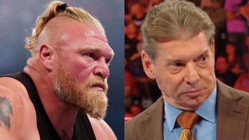 Brock Lesnar (left); Vince McMahon (right)