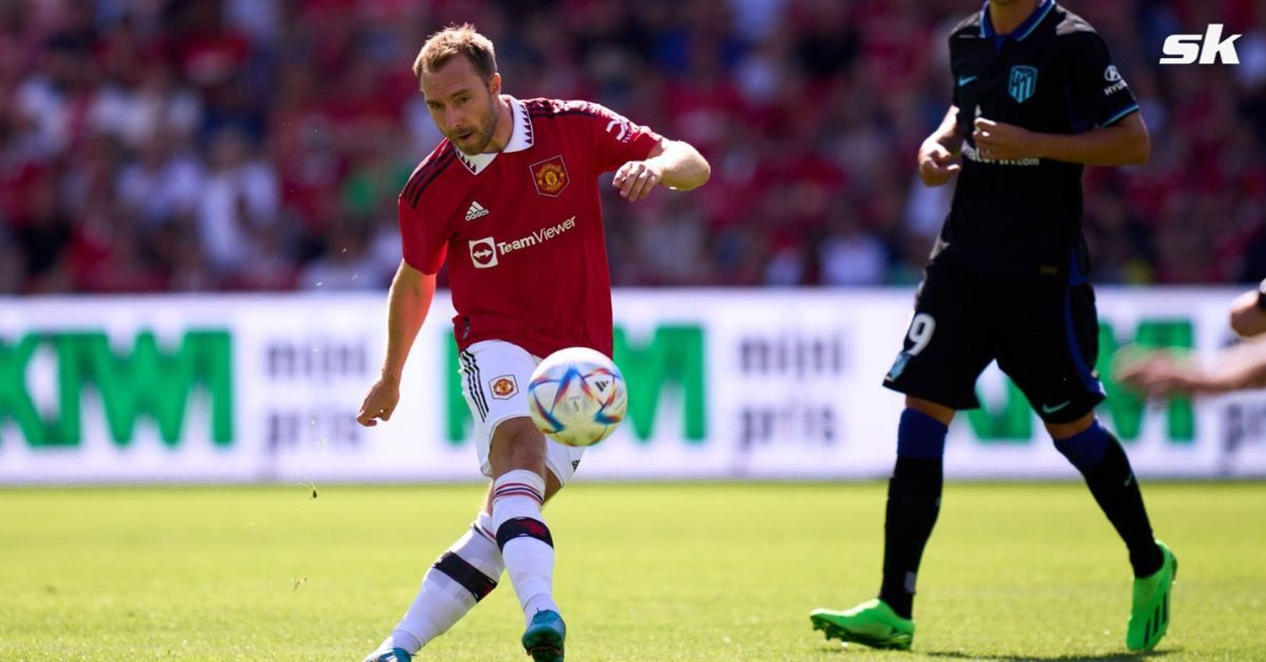 Christian Eriksen in action against Atletico Madrid