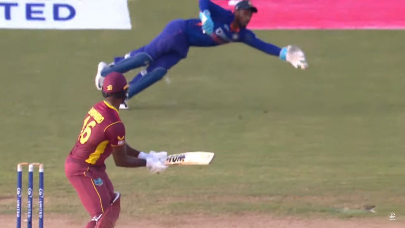 Sanju Samson&#039;s stop saved the day for India [P/C: Twitter]