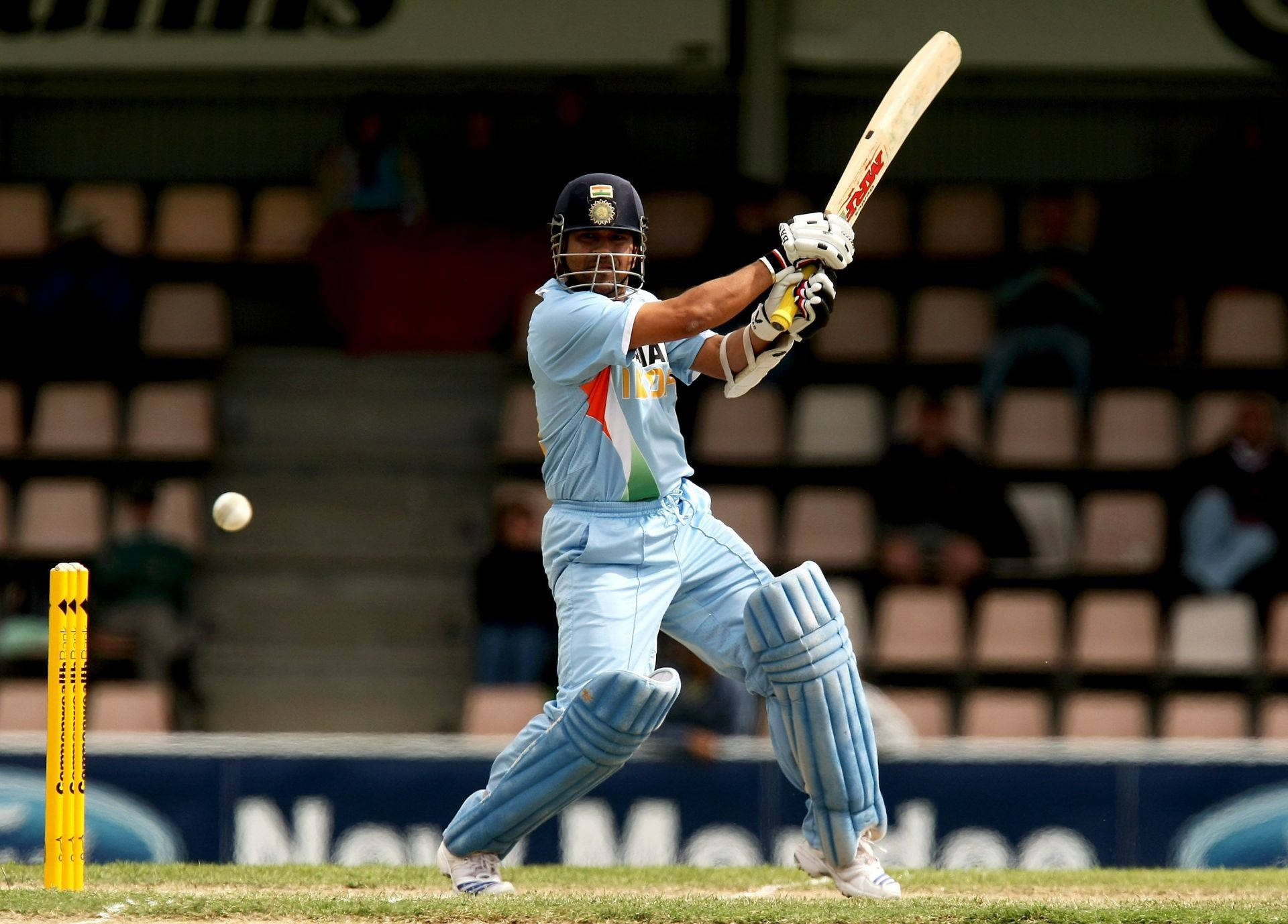 Sachin in action against Australia during the Commonwealth Bank Series.