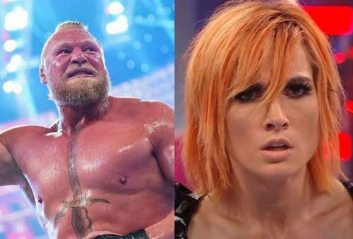 Brock Lesnar(left); Becky Lynch(right)