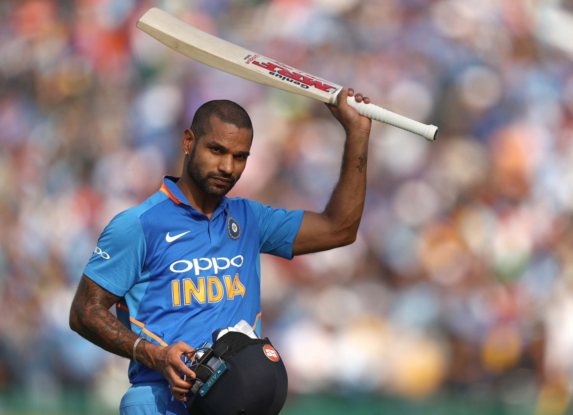 Shikhar Dhawan scored a century in India&#039;s last match at the Oval