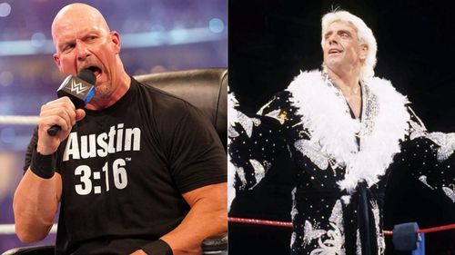 Steve Austin (left); Ric Flair (right)