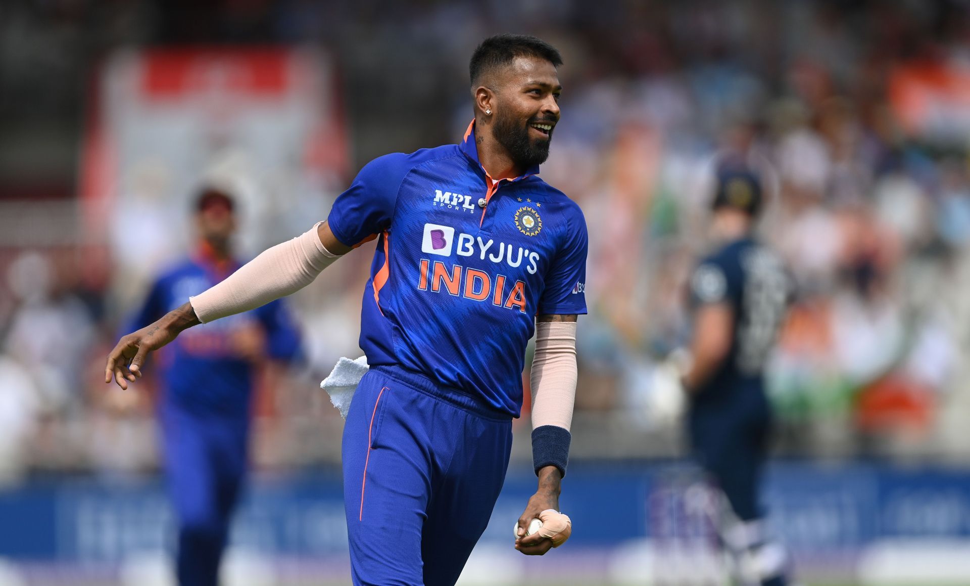 Hardik Pandya picked up four wickets at Old Trafford