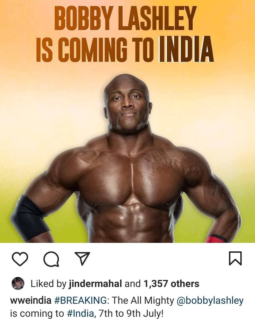 The deleted-post confirming Bobby Lashley's appearance in India!