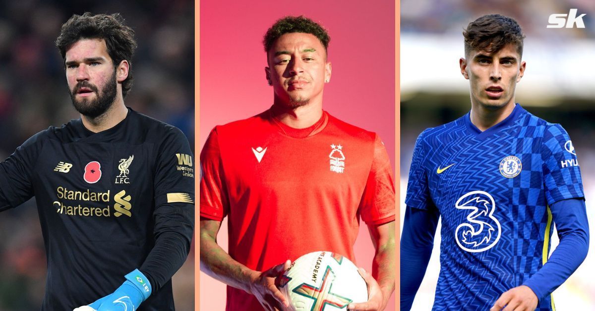 Alisson Becker (left), Jesse Lingard (center) and Kai Havertz (right)