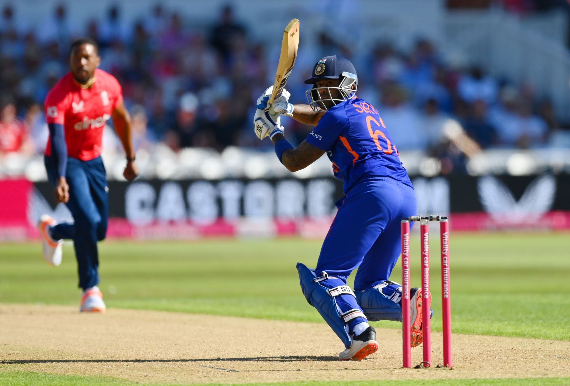 Suryakumar Yadav plays shots all around the park