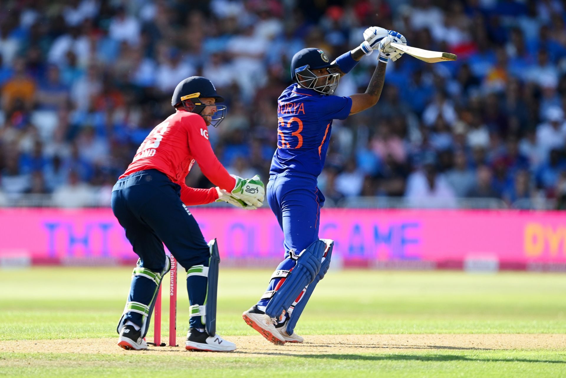 Suryakumar Yadav during his century in the third T20I. Pic: Getty Images