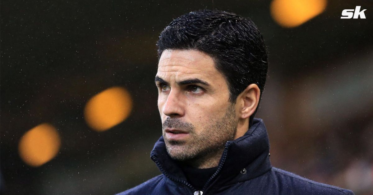 Arsenal manager Mikel Arteta looks on during a match.