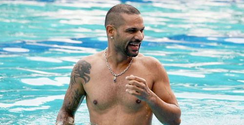 Team India cricketers had a pool session ahead of the first ODI against West Indies. (Credits: Twitter)