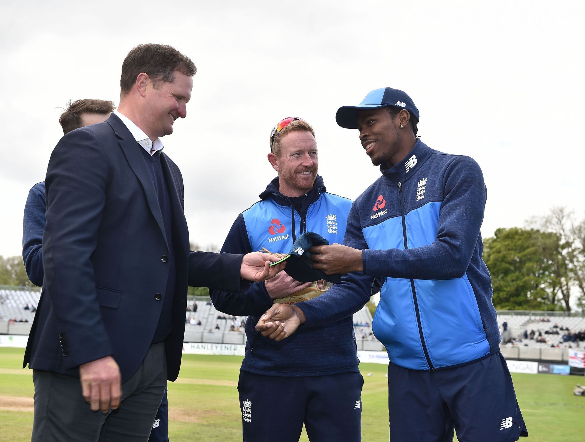 Jofra Archer receving his maiden ODI cap