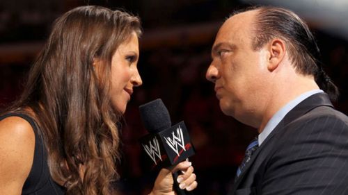 WWE co-CEO & Chairwoman Stephanie McMahon in a promo with Paul Heyman