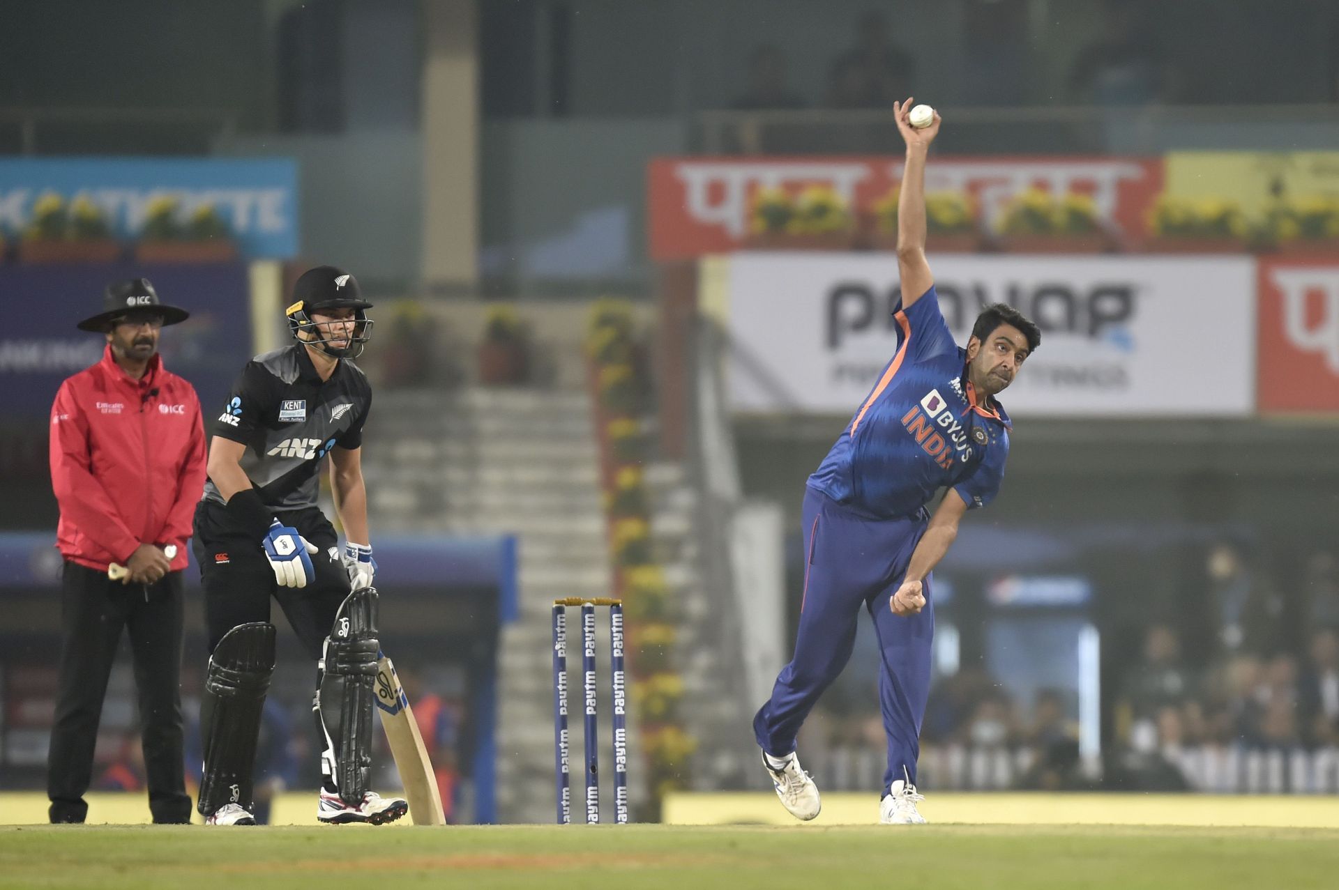 Ravichandran Ashwin during the T20I series against New Zealand. Pic: Getty Images