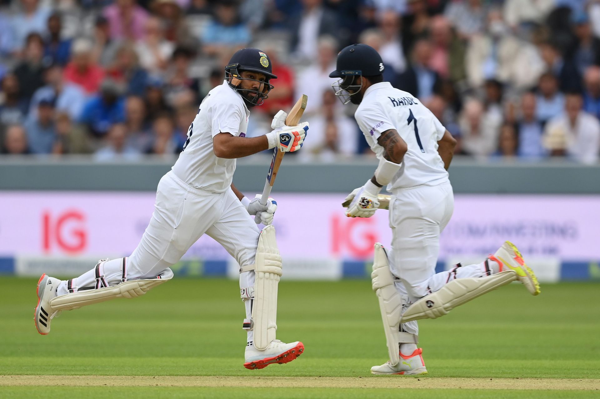 Rohit Sharma (L) and KL Rahul during a Test match. Pic: Getty Images