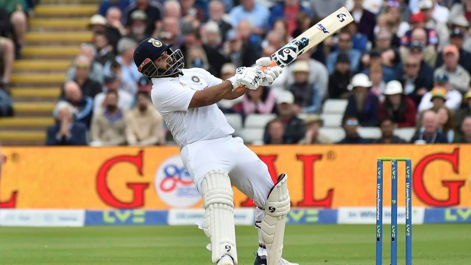 Rishabh Pant playing a typical audacious stroke vs England. (PC: Associated Press)