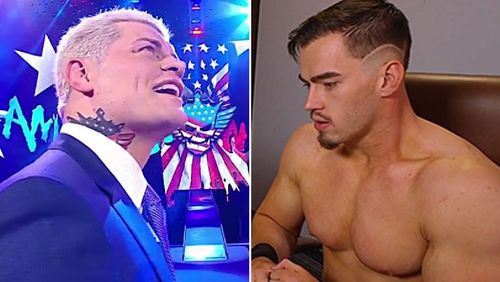 Cody Rhodes (left); Mr. Money in the Bank Theory (right);