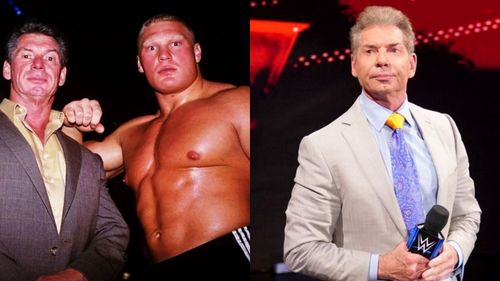 Vince McMahon with former Universal Champion Brock Lesnar