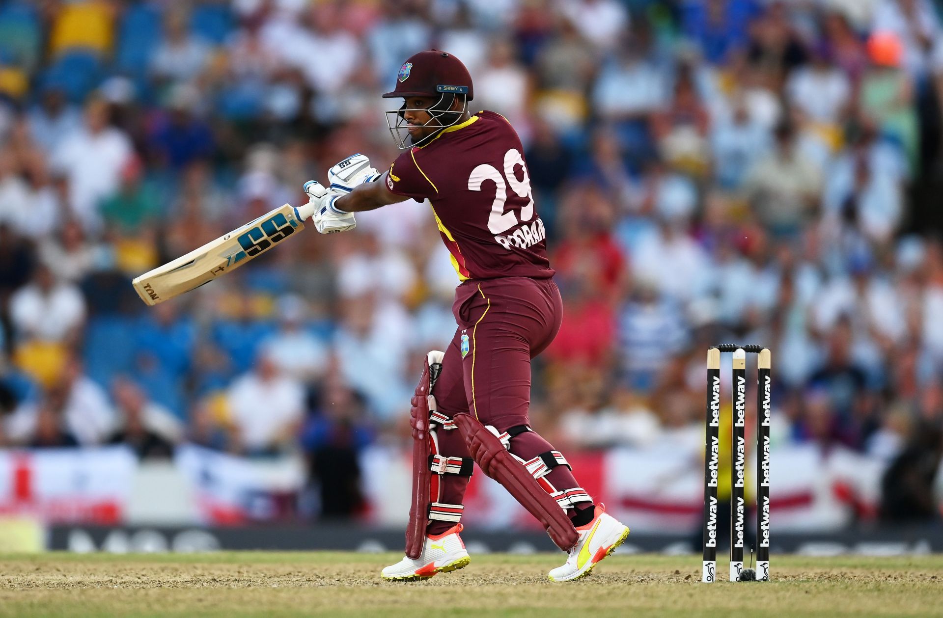 Nicholas Pooran scored 74 runs off 77 deliveries