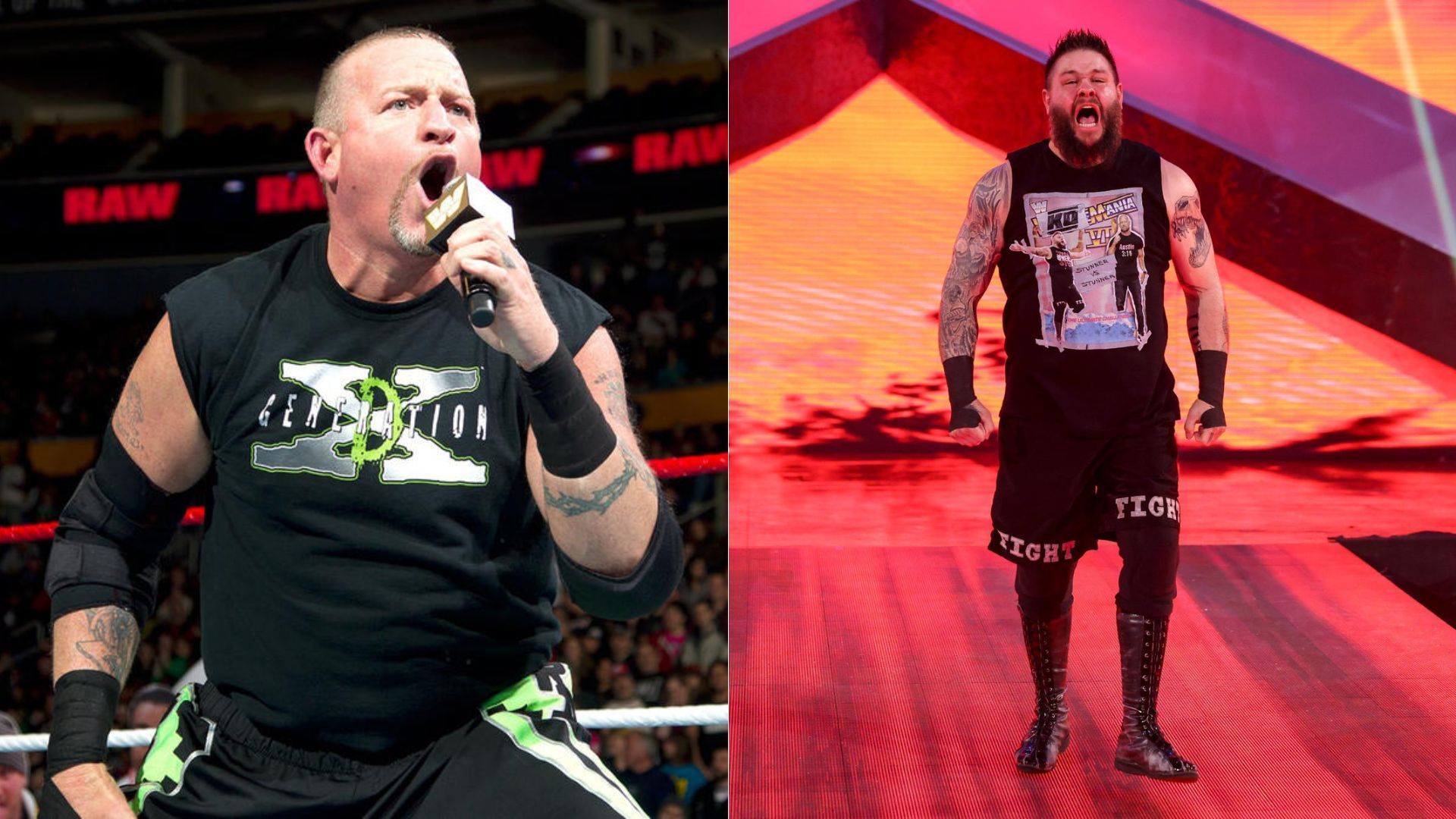 Road Dogg (left); Kevin Owens (right)